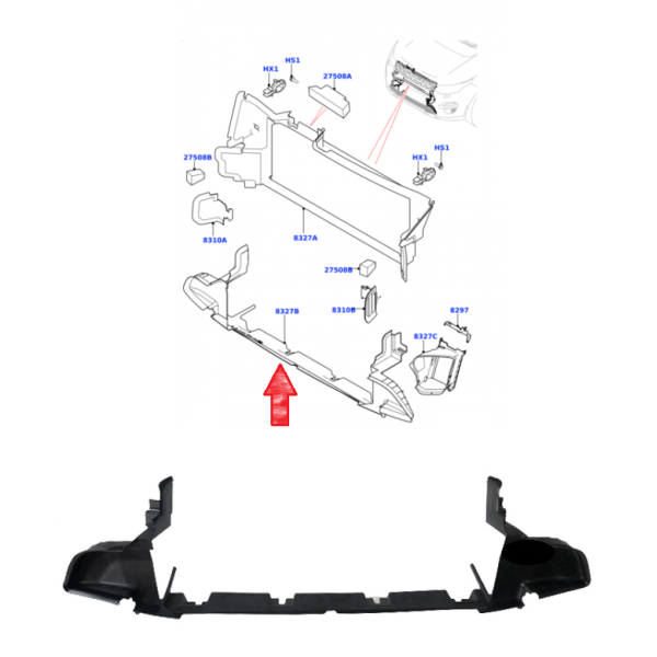 Déflecteur D'air Avant Inférieur Radiateur LAND ROVER DISCOVERY SPORT 2015 - 2022