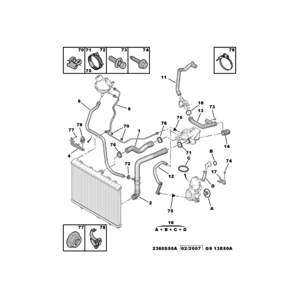 TUYAU DE DEGAZAGE RADIATEUR MOTEUR