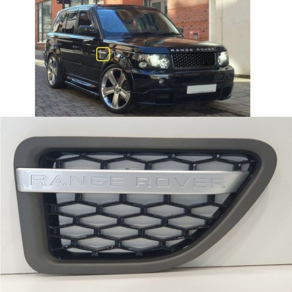 GRILLE AIR AILE AVANT DROITE AVEC BANDE GRISE RANGE ROVER SPORT