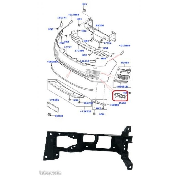 Support Feu Antibrouillard Avant Gauche RANGE ROVER (VOGUE)