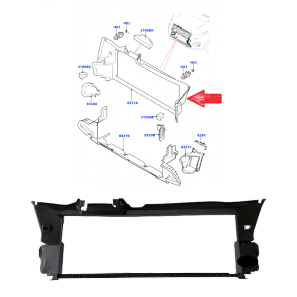 Déflecteur D'air Avant Supérieur Radiateur LAND ROVER DISCOVERY SPORT 2015 - 2022