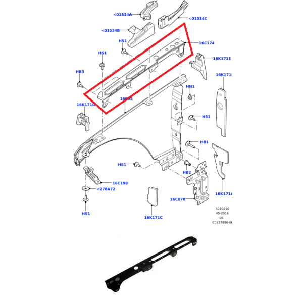 Support, Fixation Supérieur Aile Avant Gauche RANGE ROVER (VOGUE) RANGE ROVER SPORT 2013 - 2021