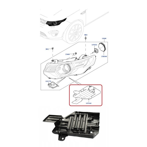 Support, Plaque de Fixation Phare Avant Gauche LAND ROVER DISCOVERY SPORT 2015 - 2022