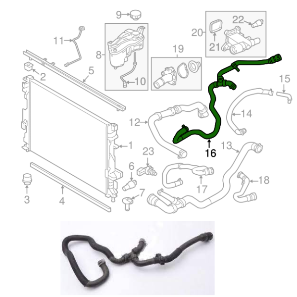 Tuyau Flexible de Sortie du Refroidisseur D'huile RANGE ROVER EVOQUE DISCOVERY SPORT 2.0 Essence