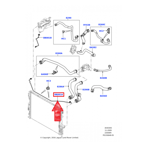 TUYAU FLEXIBLE DE TROP PLEIN: DU VASE D'EXPANSION A LA POMPE A EAU FREELANDER 2 LAND ROVER 2 2.2D