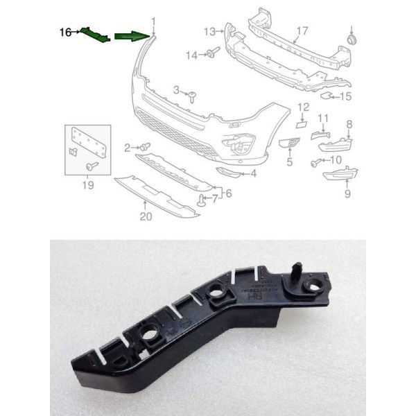 Support de Pare-Chocs Avant Droit LAND ROVER DISCOVERY SPORT 2015 - 2022