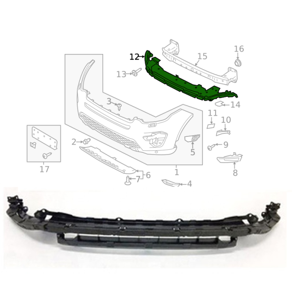 Traverse de Renfort Pare-Chocs Avant LAND ROVER DISCOVERY SPORT 2015-2022