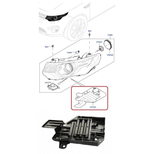 Support, Plaque de Fixation Phare Avant Gauche LAND ROVER DISCOVERY SPORT (L550)  2015 - 2022