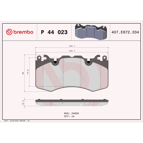 PLAQUETTES DE FREIN AVANT RANGE ROVER