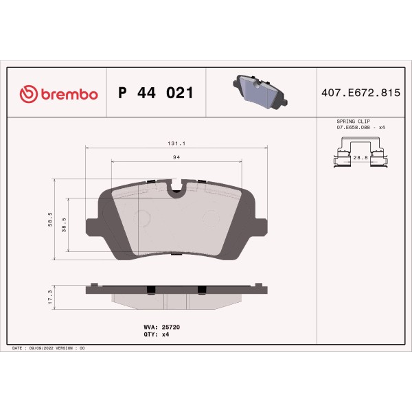 PLAQUETTES DE FREIN ARRIERE RANGE ROVER