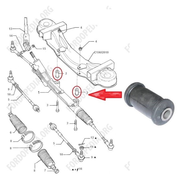 Silent Bloc Anti Bruit Cremaillere FORD TRANSIT