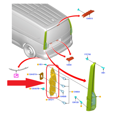 Platine porte lampe feu...