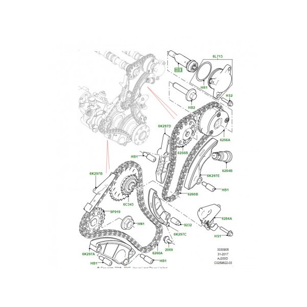 BOULON SYSTEME DE DISTRIBUTION VARIABLE MOTEUR LAND ROVER AJ200