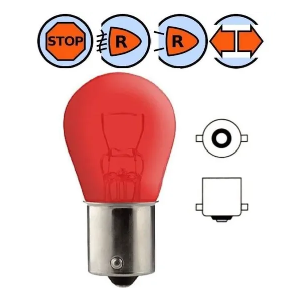 AMPOULE ROUGE 01 PLOMB DE FEU DE STOP  12V 21W