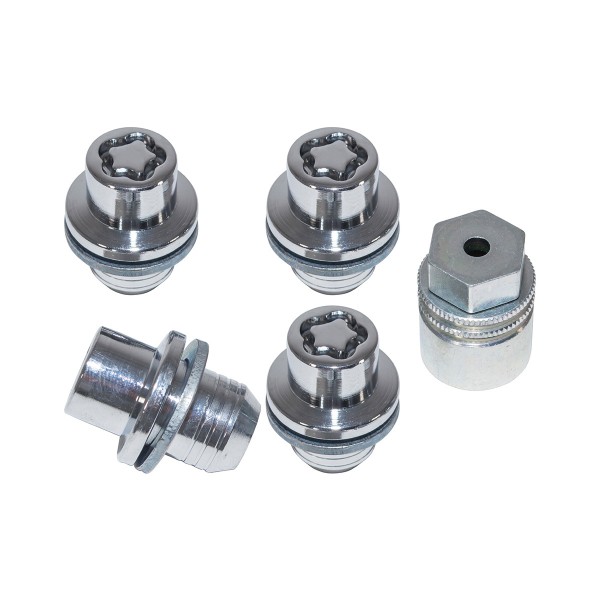 JEU KIT 4 ECROUS  ANTIVOL AVEC CLE  LAND ROVER DISCOVERY 3, 4, 5 RANGE ROVER SPORT L320 L494 NOUVEAU DEFENDER