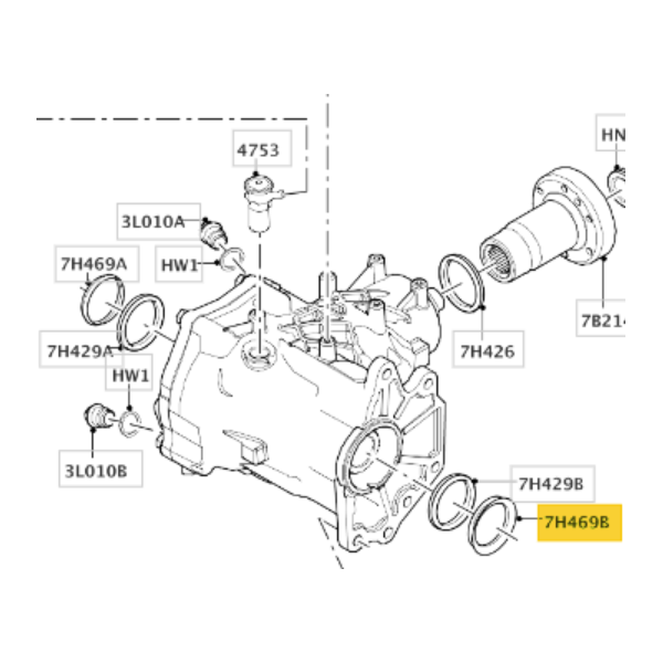 JOINT BAGUE ETANCHEITE BOITE DE TRANSFERT AVANT GAUCHE EXTERIEUR ARBRE DE ROUE LAND ROVER EVOQUE  DISCOVERY SPORT FREELANDER 2