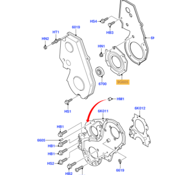JOINT SPI BAGUE ETANCHEITE DE CARTER DISTRIBUTION MOTEUR FORD 1.8TDDI 1.8TDCI