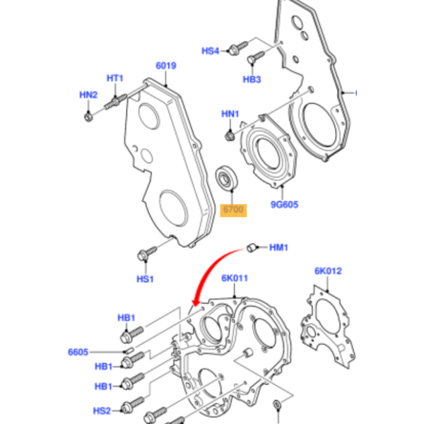 JOINT SPI BAGUE ETANCHEITE VILEBREQUIN COTE FRONTAL AVANT FORD 1.8D 1.8DI 1.8TDCI