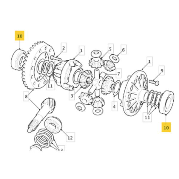 ROULEMENT CONIQUE DIFFERENTIEL 4 STALLITES LAND ROVER DEFENDER  90, 110, 130 SERIE 3