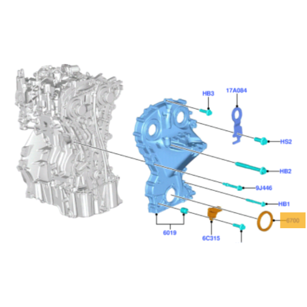 JOINT SPI BAGUE ETANCHEITE VILEBREQUIN COTE FRONTAL AVANT MOTEUR FORD 1.0 EcoBoost