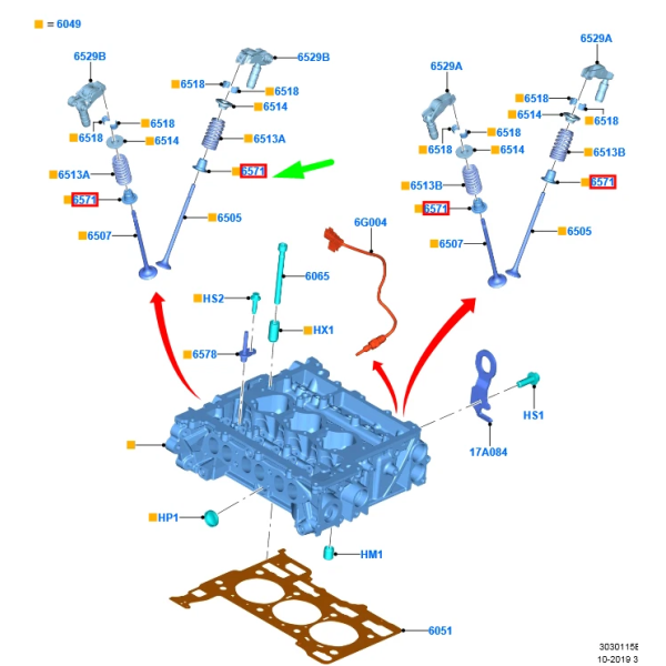 JOINT BAGUE REJET HUILE QUEUE DE SOUPAPE MOTEUR FORD 1.0EcoBoost