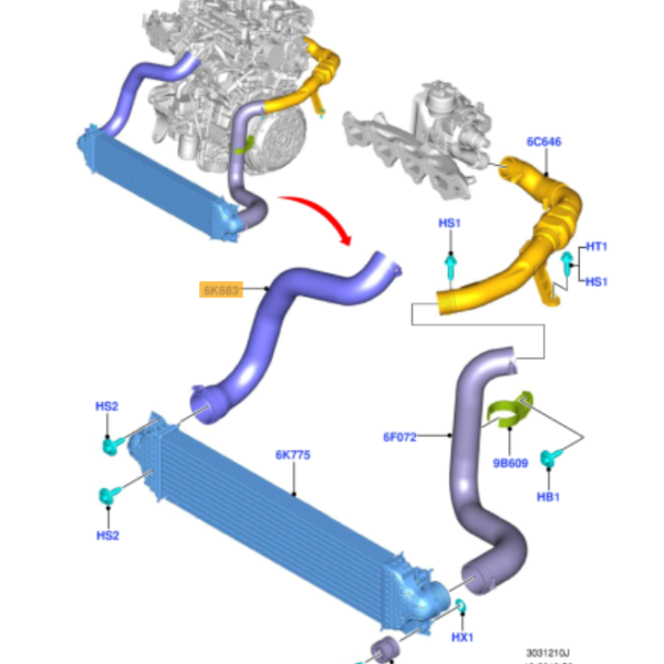 DURITE GAINE DE SURALIMENTATION DE TURBO MOTEUR FORD 2.0TDCI