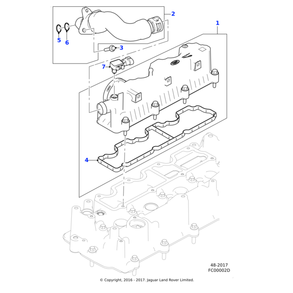 TUBE TUYAU RENIFLEUR MOTEUR AJ200 LAND ROVER  JAGUAR