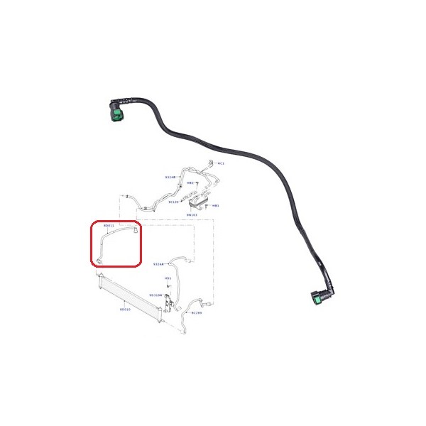 TUYAU DE REFROIDISSEMENT CARBURANT RANGE ROVER (L405) RANGE ROVER SPORT (L494) 3.0 TDV6