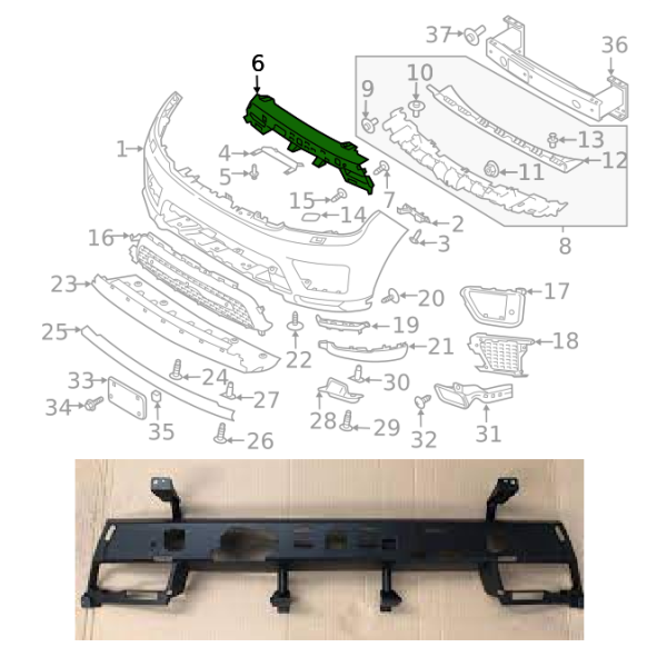 RENFORT SUPPORT DE PARE CHOCS AVANT RANGE ROVER SPORT 2018-