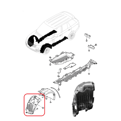 Pare-Boue Avant Gauche Extérieur RANGE ROVER SPORT 2018 - 2022