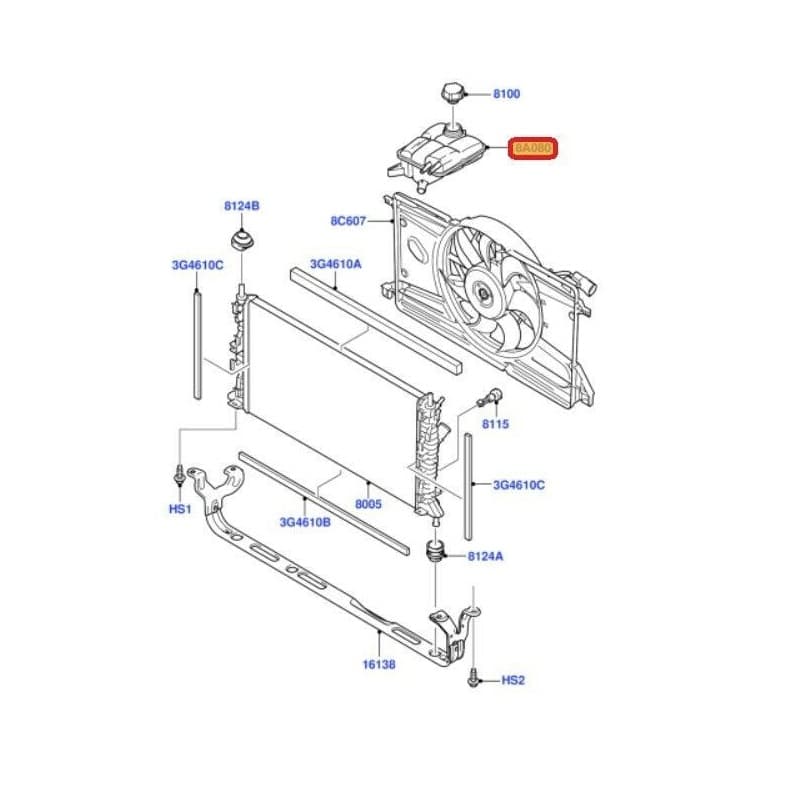 BOUTEILLE DE VASE D'EXPANSION LIQUIDE DE REFROIDISSEMENT FORD VOLVO MAZDA - vignette 2
