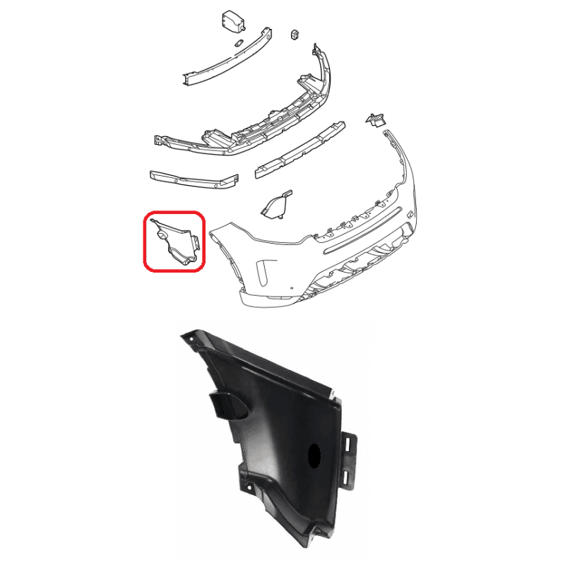 Support de Pare-Chocs Avant Droit, Jonction Conduit D'air LAND ROVER DISCOVERY SPORT