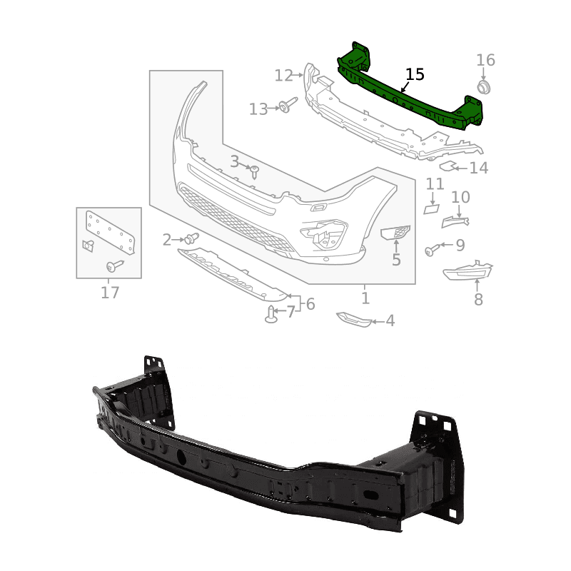 Traverse, Renfort de Pare-Chocs Avant LAND ROVER DISCOVERY SPORT 2015 - 2022