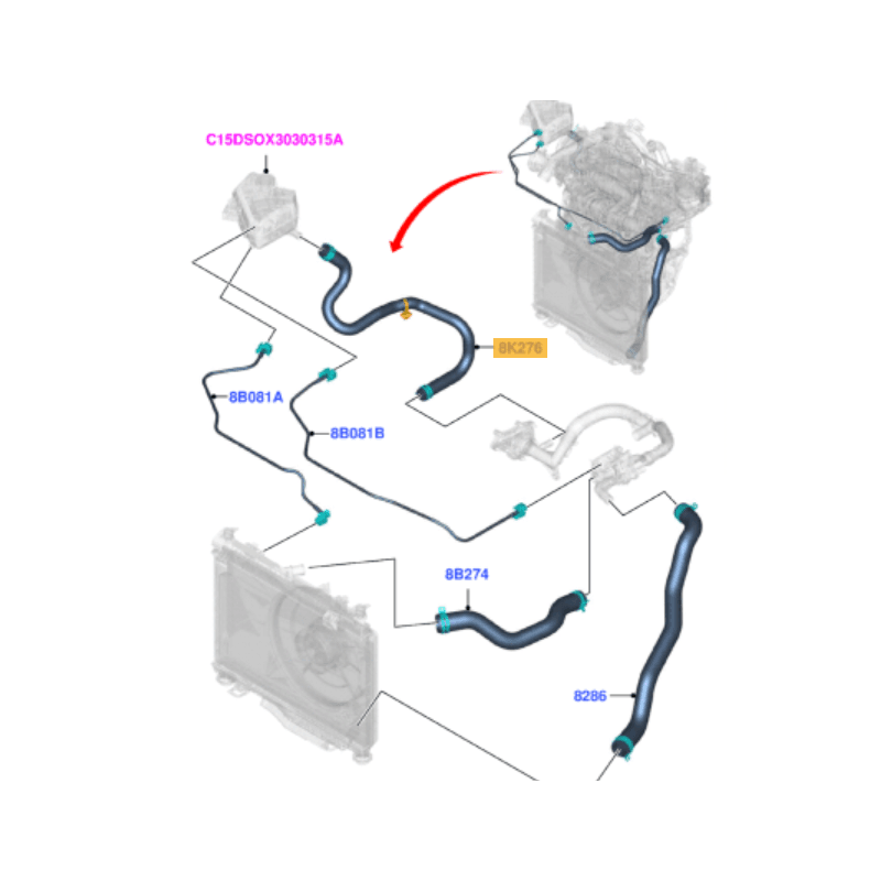 DURITE GAINE DE RADIATEUR FORD FIESTA B-MAX - vignette 1