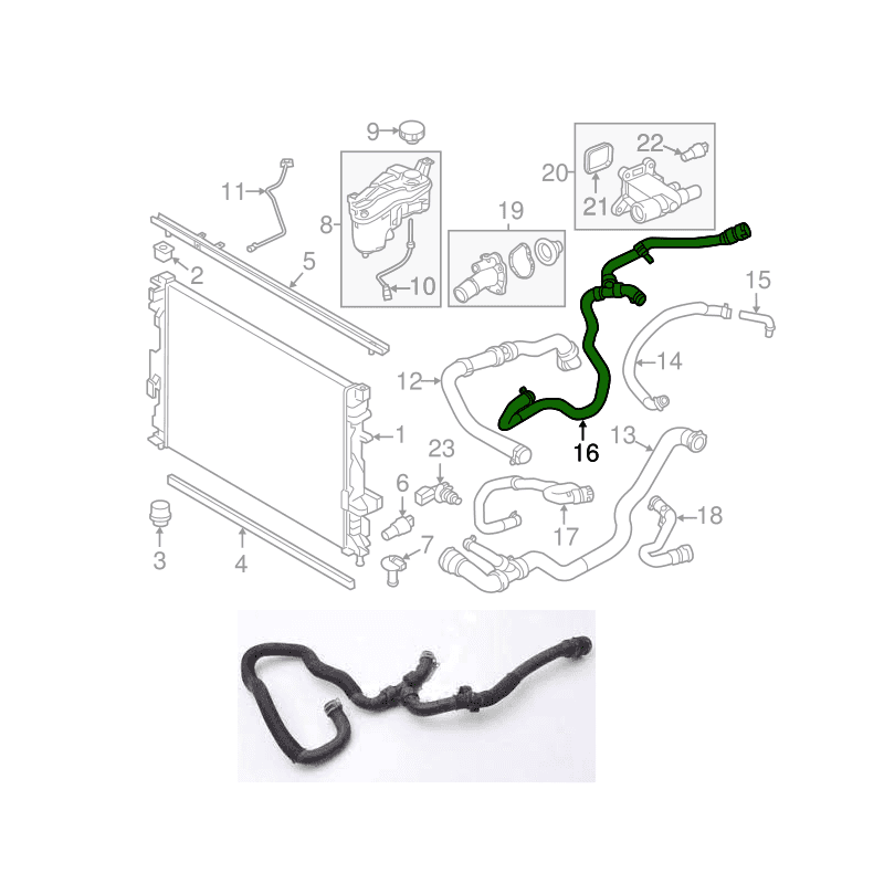 Tuyau Flexible de Sortie du Refroidisseur D'huile RANGE ROVER EVOQUE DISCOVERY SPORT 2.0 Essence
