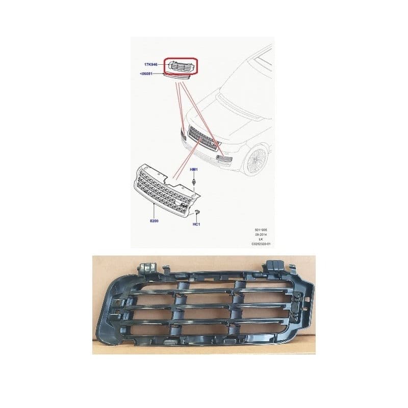 Encadrement, Enjoliveur D'air Pare-Chocs Avant Gauche RANGE ROVER (VOGUE) 2014 - 2021