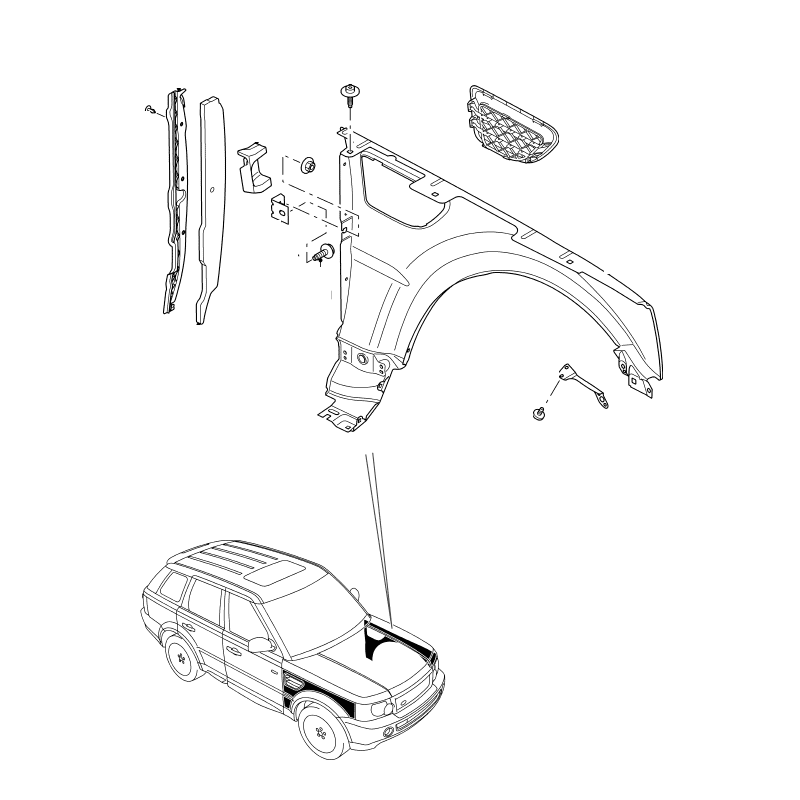 Aile Avant Gauche RANGE ROVER SPORT I (L320) - vignette 3