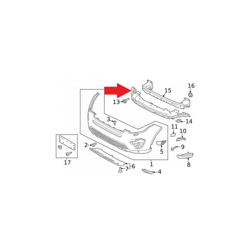 Traverse de Renfort Pare-Chocs Avant LAND ROVER DISCOVERY SPORT (L550)  2015-2022