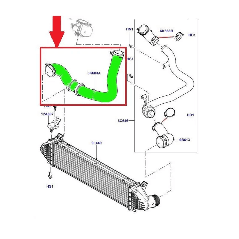 DURITE DE SURALIMENTATION DE TURBO RANGE ROVER 2.2TD4- 2.2 CR DI - vignette 2