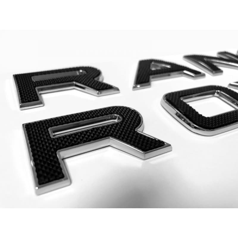 Bande enjoliveur, écriture Noir Contour Chromé RANGE ROVER SVR - vignette 2