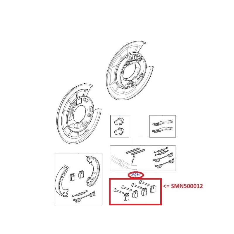 Kit de montage de frein a main LAND ROVER DIDCOVERY 3 RANGE ROVER SPORT L320 - vignette 2