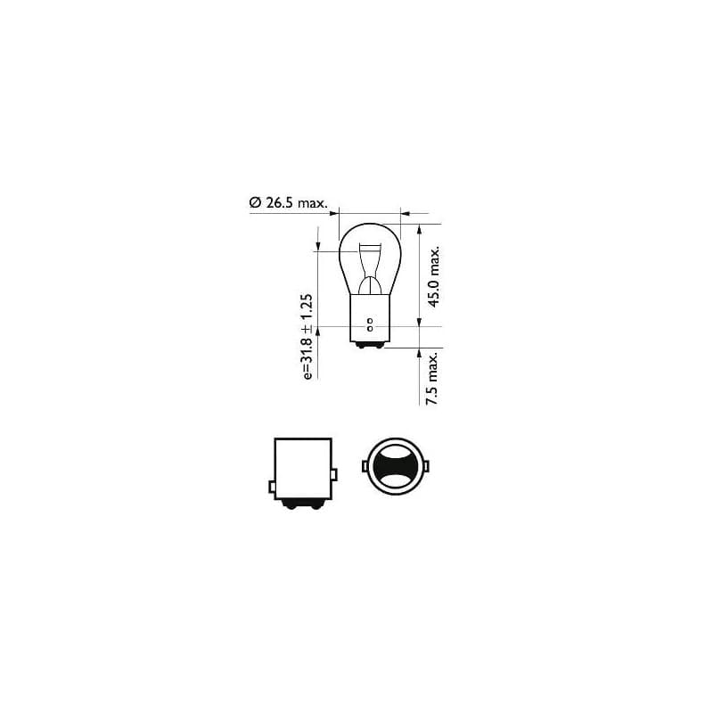 AMPOULE TRANSPARENTE 02 PLOMBS DE FEU DE STOP ET CLIGNOTANT 12V 21/5W - vignette 2