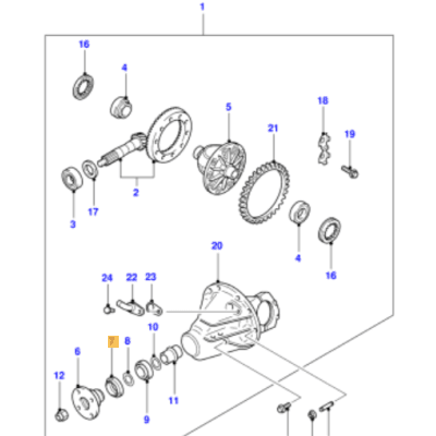 JOINT SPI BAGUE ETANCHEITE NEZ DE PONT DIFFERENTIEL ARRIERE FORD RANGER 2.5TD MAZDA B2500 TD PICK UP