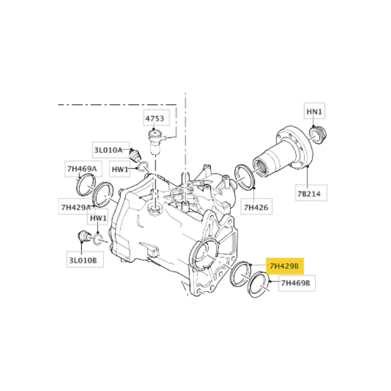 JOINT SPI BAGUE ETANCHEITE BOITE DE TRANSFERT AVANT GAUCHE INTERIEUR ARBRE DE ROUE LAND ROVER EVOQUE DISCOVERY SPORT FREELANDER2