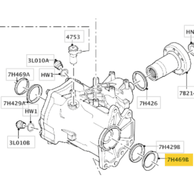 JOINT BAGUE ETANCHEITE BOITE DE TRANSFERT AVANT GAUCHE EXTERIEUR ARBRE DE ROUE LAND ROVER EVOQUE  DISCOVERY SPORT FREELANDER 2