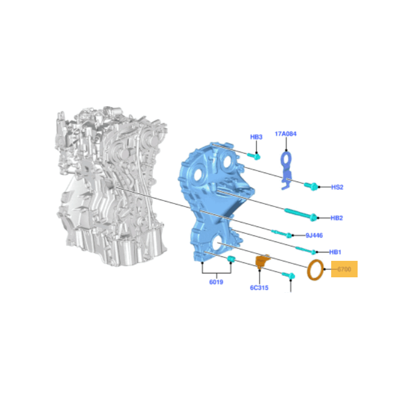 JOINT SPI BAGUE ETANCHEITE VILEBREQUIN COTE FRONTAL AVANT MOTEUR FORD 1.0 EcoBoost
