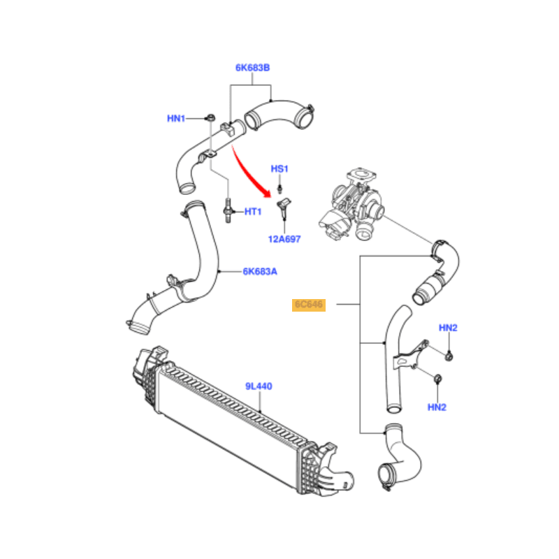 DURITE GAINE DE SURALIMENTATION DE TURBO MOTEUR FORD 1.8 TDCI