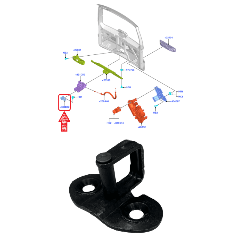 GACHE DE VERROUILLAGE DU COFFRE HAYON ARRIERE FORD TRANSIT CONNECT III - vignette 1