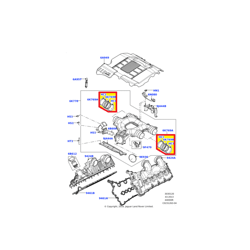 DURITE CONDUIT D'AIR COLLECTEUR BOITIER PAPILLON RANGE ROVER (L322) 4.4 TDV8