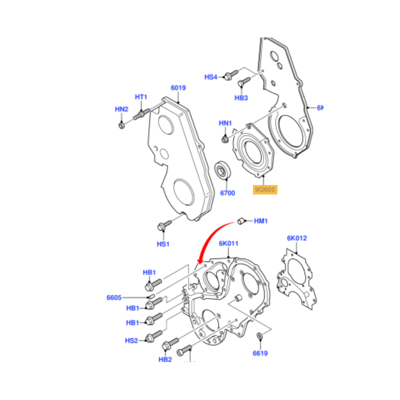JOINT SPI BAGUE ETANCHEITE DE CARTER DISTRIBUTION MOTEUR FORD 1.8TDDI 1.8TDCI - vignette 1